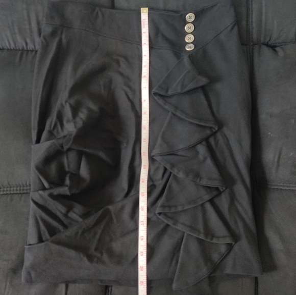 Eva Franco by Anthro Ruffle peasant Renaissance button detail black midi skirt_4 - Picture 6 of 8